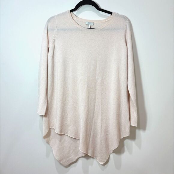 Joie Cream Ivory Cashmere Wool Sweater Tunic Women S Asymmetric Hem Relaxed Fit - Picture 1 of 11
